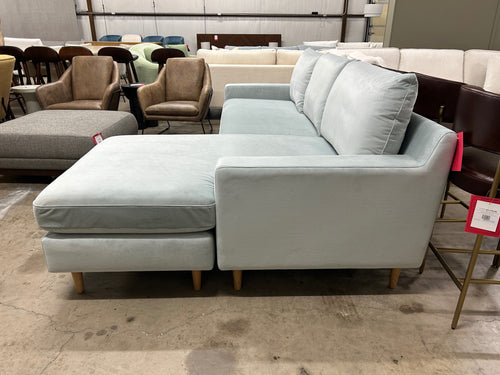 Interior Define Sloan 3-Seat Reversible Chaise Sectional - Spa Performance Plush Velvet