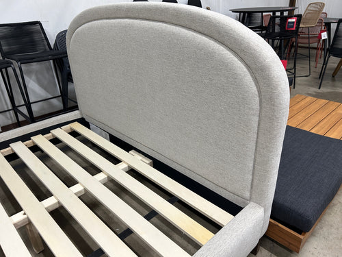 Interior Define Anson Upholstered Queen Bed - Cement Performance Antiimicrobial Chenille