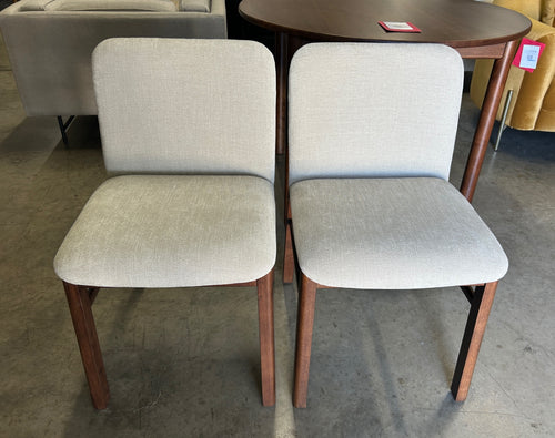 Pair of Mikkel Dining Chairs - Walnut and Santolina Gray