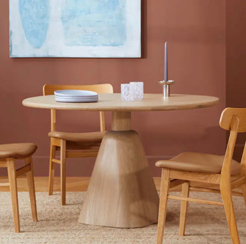 Kurasi 48" Solid Wood Round Dining Table - Natural