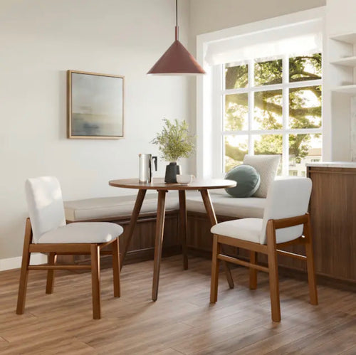 Pair of Mikkel Dining Chairs - Walnut and Santolina Gray