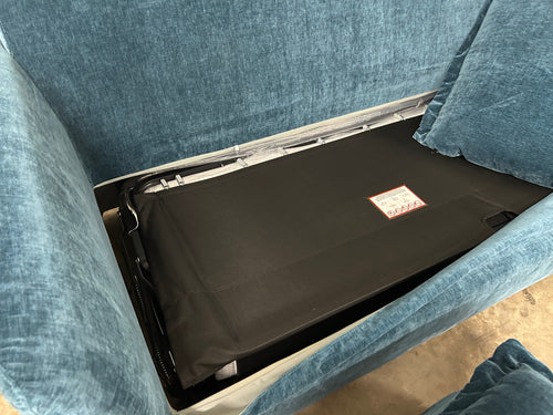 Interior Define Skylar Sleeper Sofa and Ottoman - Lagoon Performance Vintage Velvet