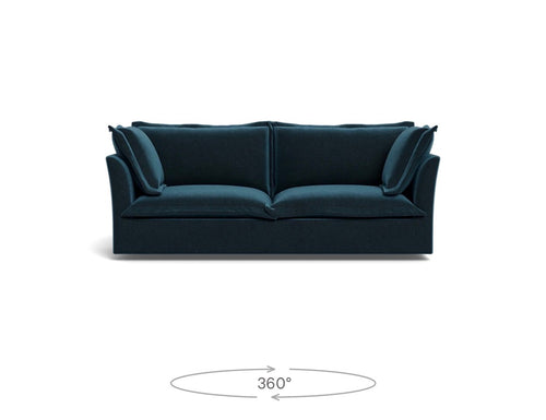 Interior Define Skylar Sleeper Sofa and Ottoman - Lagoon Performance Vintage Velvet