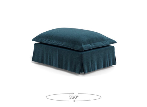 Interior Define Skylar Sleeper Sofa and Ottoman - Lagoon Performance Vintage Velvet