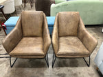 Pair Of Moe's Home Collection Greer Leather Club Chairs