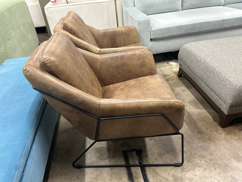 Pair Of Moe's Home Collection Greer Leather Club Chairs