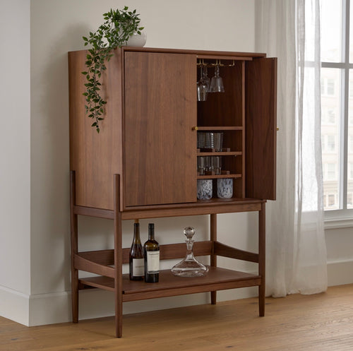 Cotu 37" Bar Cabinet - Walnut