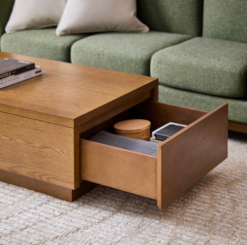 Leif 47" Storage Coffee Table - Smoked Oak