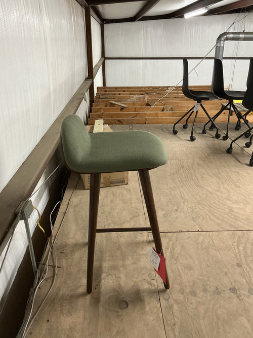 Sede Counter Stool - Walnut and Olio Green