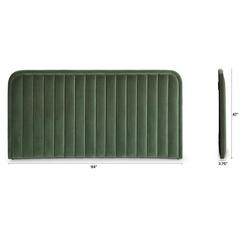 Rolph King Velvet Headboard - Plush Pacific Green