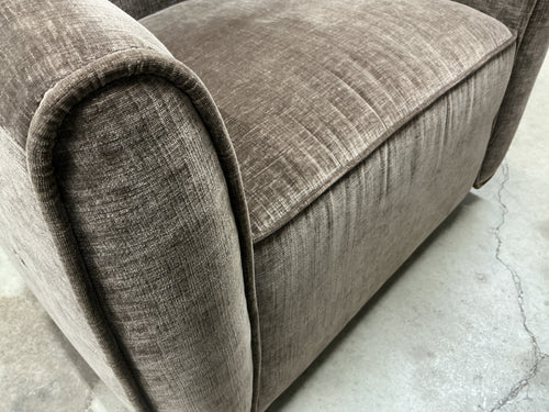 Interior Define Lawson Swivel Accent Chair - Mocha Performance Vintage Velvet