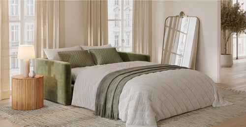 Poly & Bark Napa 82” Pull-Out Sofa Bed - Distressed Green Velvet