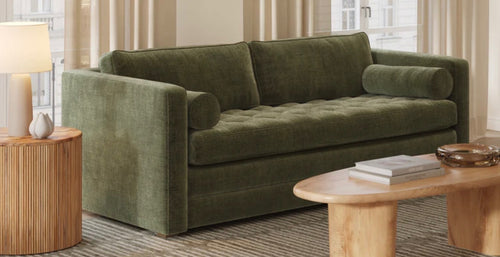 Poly & Bark Napa 82” Pull-Out Sofa Bed - Distressed Green Velvet
