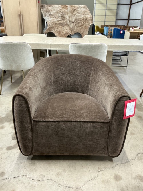 Interior Define Lawson Swivel Accent Chair - Mocha Performance Vintage Velvet