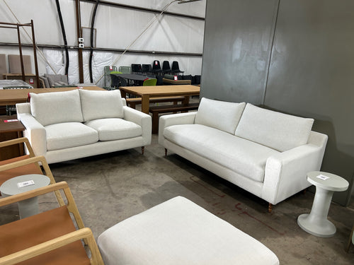 Interior Define Sloan Fabric Sofa and Loveseat Set - Bisque Performance Classic Weave