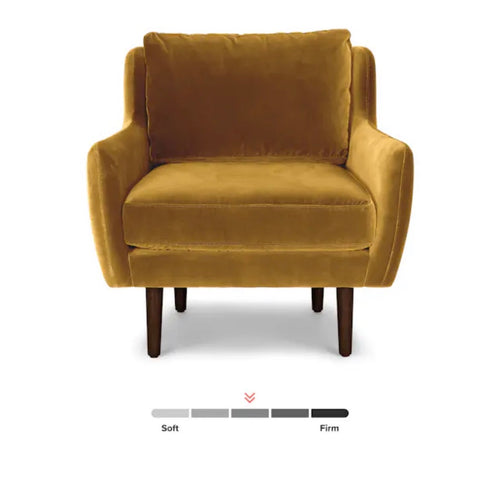 Pair of Matrix 30.5" Velvet Lounge Chairs - Yarrow Gold