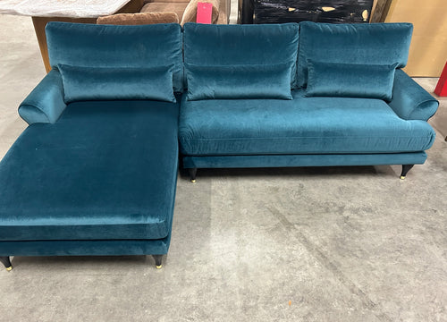 Interior Define Maxwell Sectional by Apartment Therapy - Peacock Performance Velvet