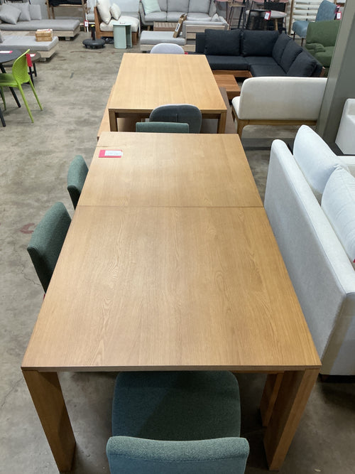 CLEARANCE Dako 76.75in - 116in Extendable Dining Table & Bench - Natural Oak