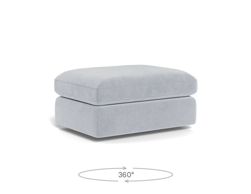 Interior Define James Sectional & Storage Ottoman Set - Sterling Performance Velvet