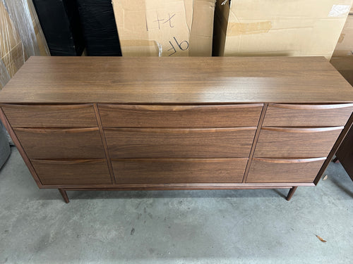 Lenia 9-Drawer Triple Dresser - Walnut