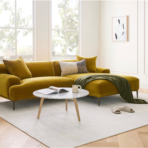 Mara 31.5" Marble Coffee Table - Oak