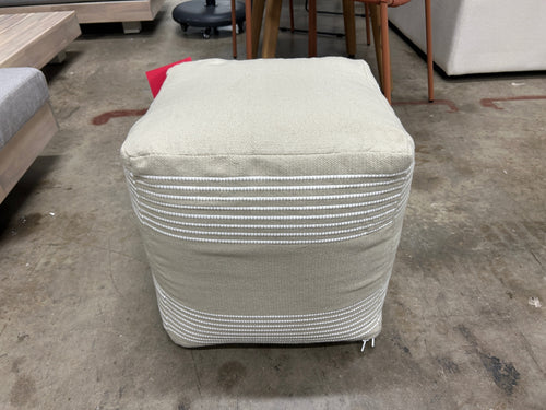 Mika 16" Indoor/Outdoor Pouf - Ridge Taupe