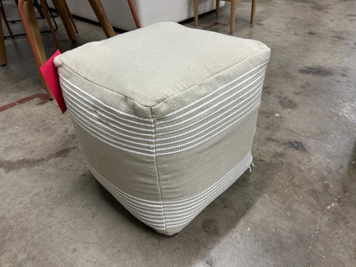 Mika 16" Indoor/Outdoor Pouf - Ridge Taupe