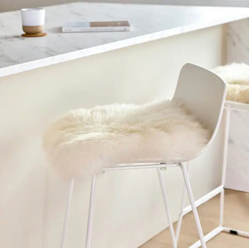 Lanna Sheepskin Seat Pad Set - Ivory