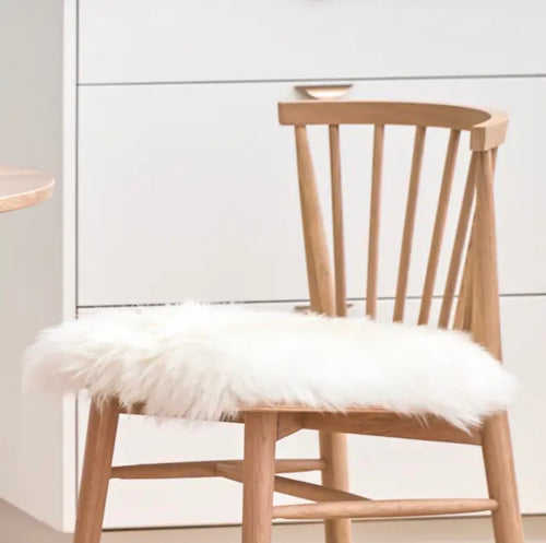 Lanna Sheepskin Seat Pad Set - Ivory