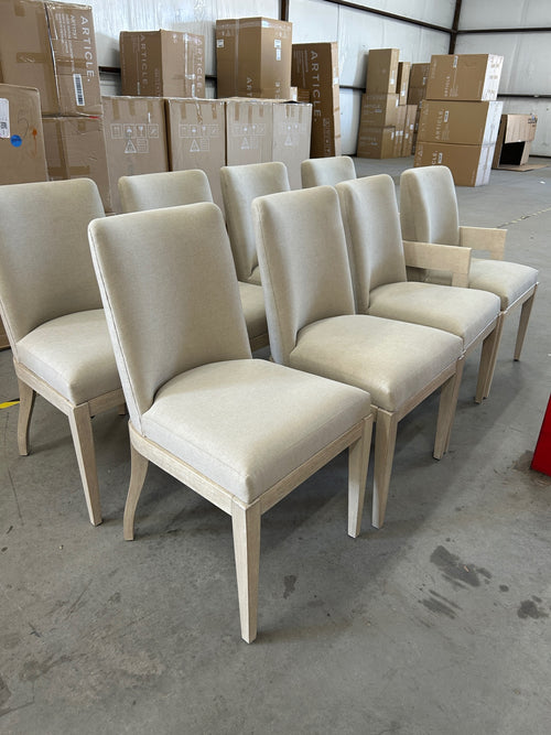 Set of 8 Hooker Furniture Cascade Upholstered Dining Chairs - Taupe