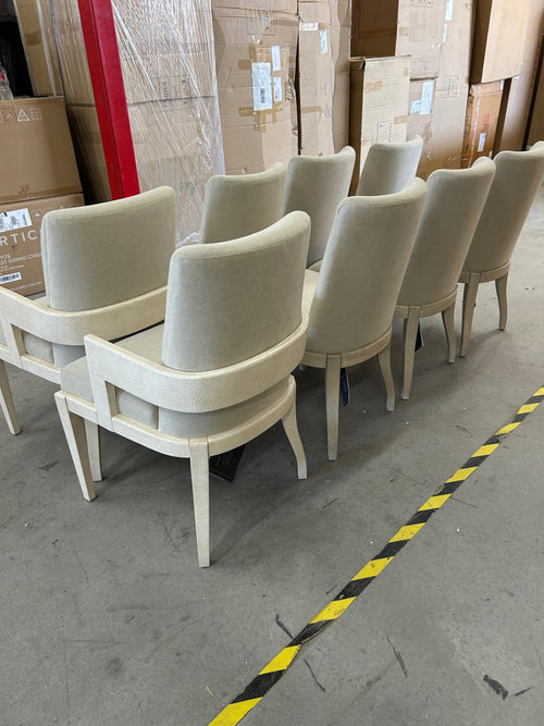 Set of 8 Hooker Furniture Cascade Upholstered Dining Chairs - Taupe