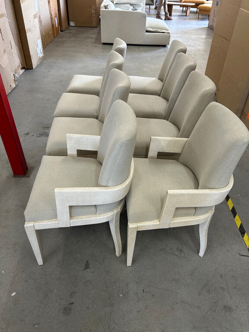 Set of 8 Hooker Furniture Cascade Upholstered Dining Chairs - Taupe
