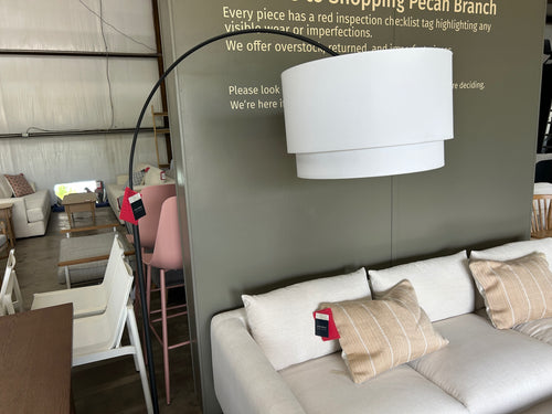 Zebu Large Linen Floor Lamp - Black