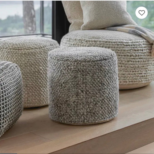 Texa 16" Pouf - Fog Gray