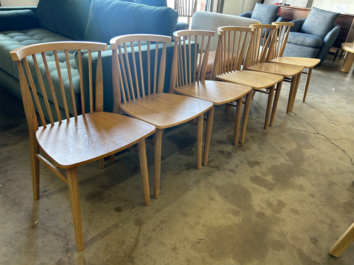 Set of 6 Rus Dining Chairs - Light Oak