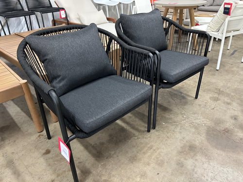Pair of Calicut Outdoor Dining Chairs - Coast Black