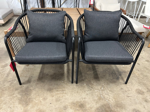 Pair of Calicut Outdoor Dining Chairs - Coast Black