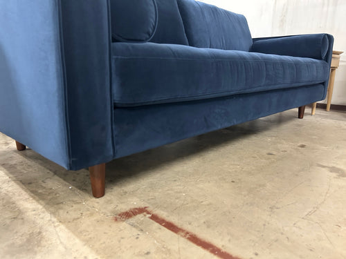Sven 88" Tufted Velvet Sofa - Plush Cascadia Blue