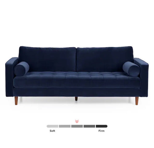 Sven 88" Tufted Velvet Sofa - Plush Cascadia Blue