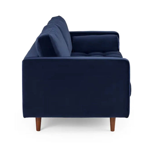 Sven 88" Tufted Velvet Sofa - Plush Cascadia Blue