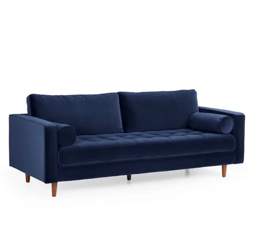 Sven 88" Tufted Velvet Sofa - Plush Cascadia Blue