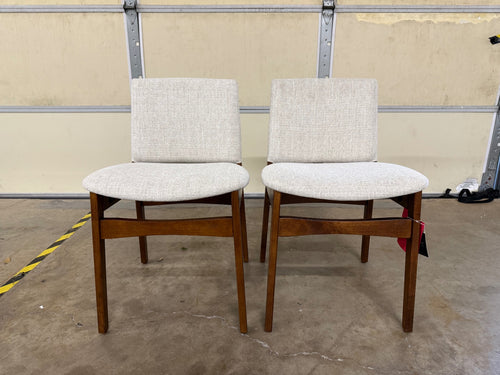 Pair of Sede Dining Chairs - Walnut And Miller Gray