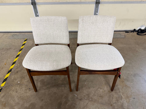 Pair of Sede Dining Chairs - Walnut And Miller Gray