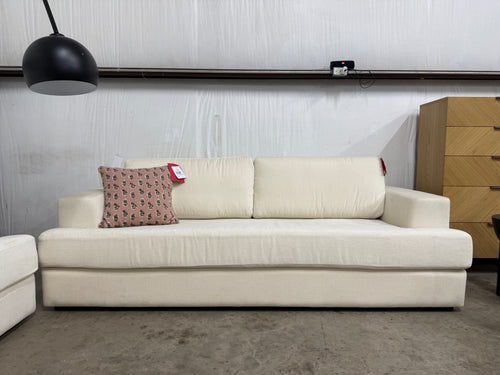Interior Define Lee 2-Seat Sofa - Alabaster Performance Classic Chenille