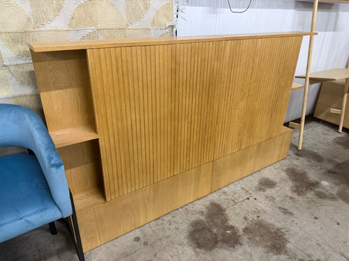 Kouva Queen Storage Headboard - Natural Oak
