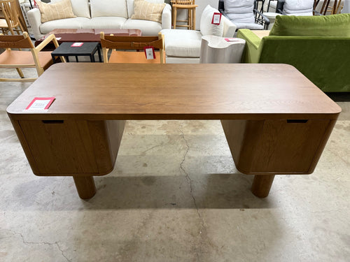 Adel 66.5" Desk - Smoked Oak