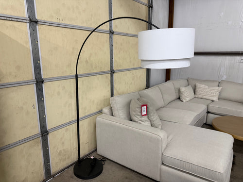Zebu Large Linen Floor Lamp - Black