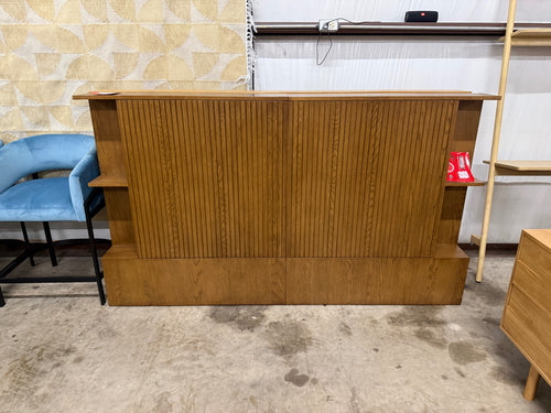 Kouva Queen Storage Headboard - Smoked Oak