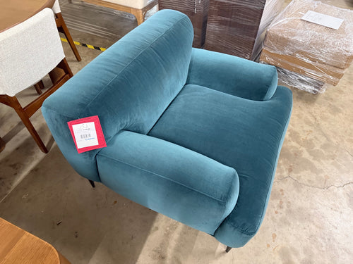 Abisko 42.5" Velvet Lounge Chair - Plush Pacific Blue