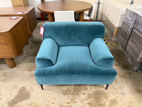 Abisko 42.5" Velvet Lounge Chair - Plush Pacific Blue